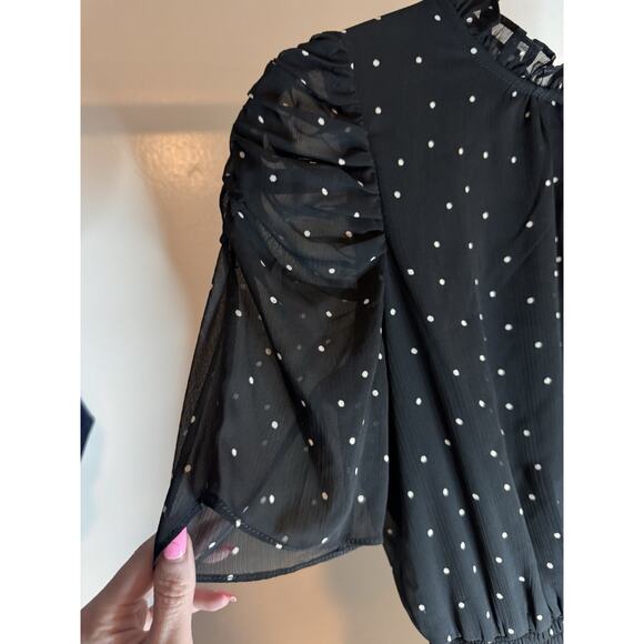 MSK PETITES Womens Black Lined Pullover Pouf Sleeve Short Dress Petites PM - Picture 4 of 10